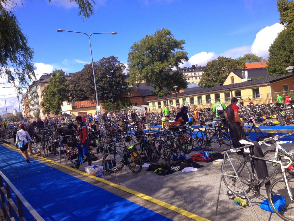 Transition area, Norr Mälarstrand Stockholm Triathlon 2014