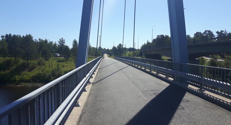 Cycle path bridge near Oulu Finland